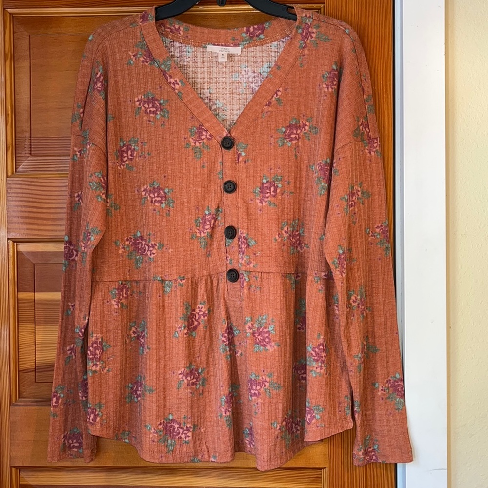 XL Como Vintage Long Sleeve Boho Knit Top